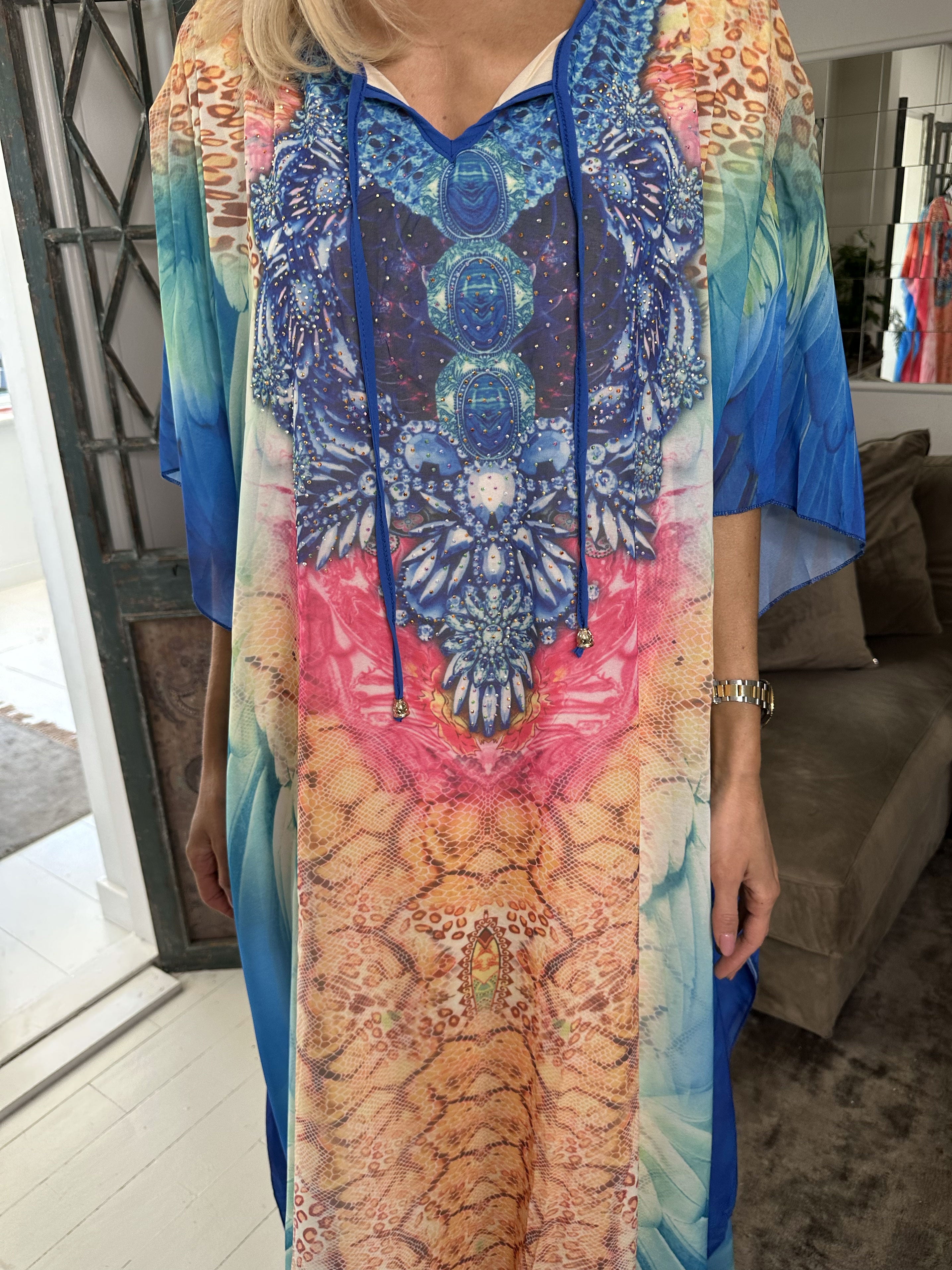 Sasha Snake - Lang tunika med slangeprint og similisten